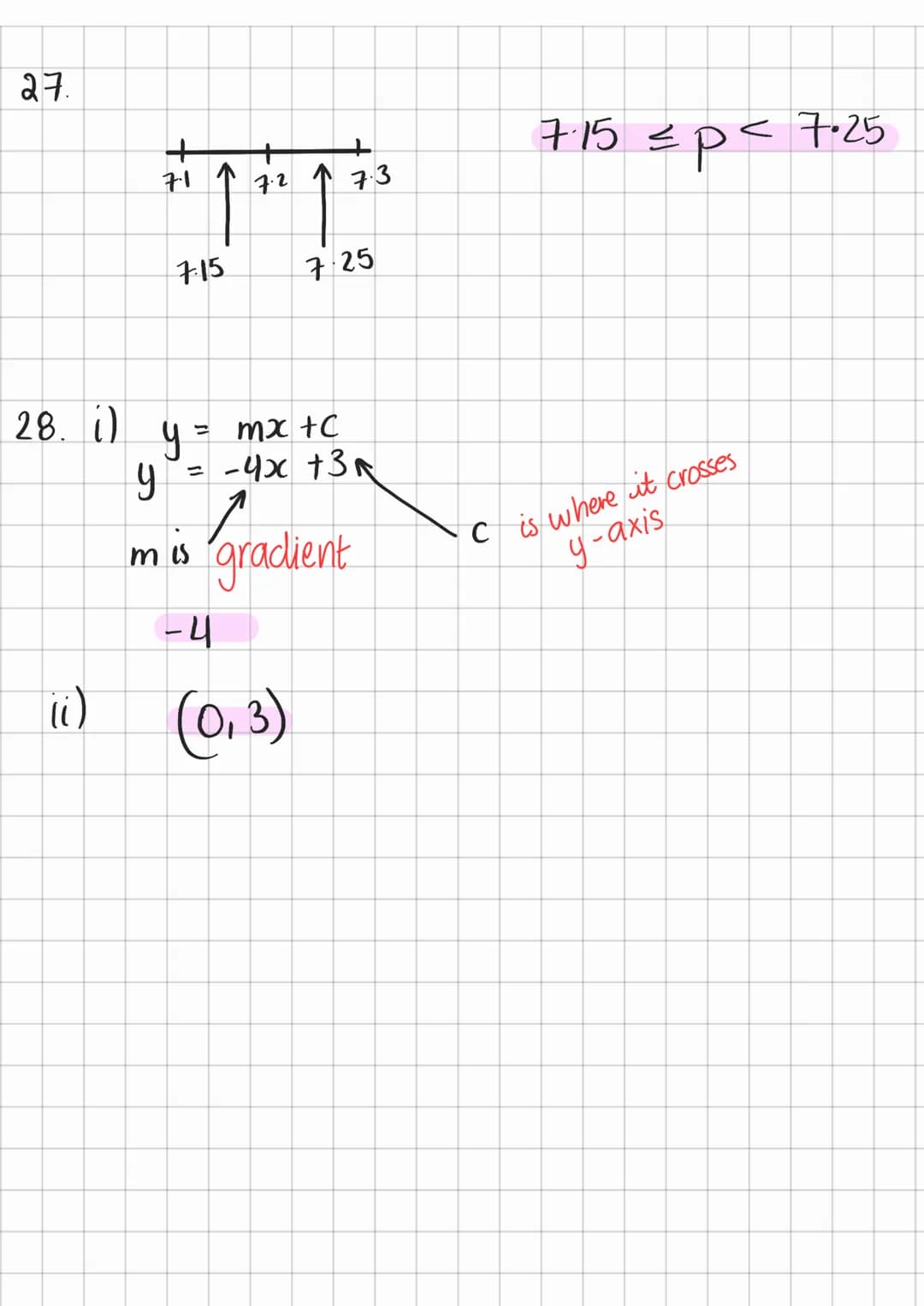 Edexcel Maths Paper 1F Answers
By: Simran
highlighted in pink are final answers
1. 3/10 = 0.3 X 100 = 30%
2.
3.
-10,-7,-2,0, 1,8
9 ÷ 100 = 0