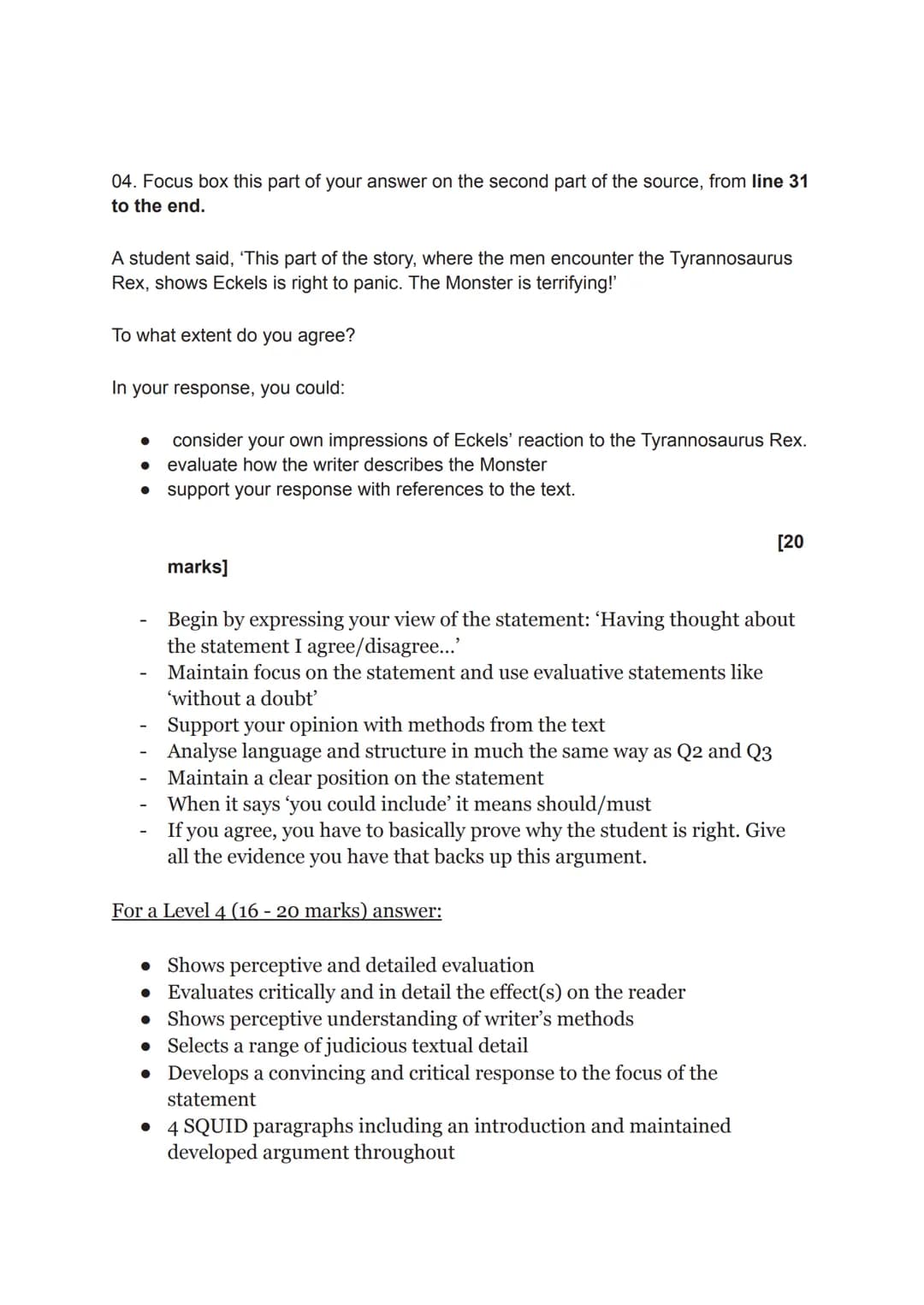 
<h2 id="aqa">AQA</h2>
<p>1 hour 45 minutes<br />
Question number + marks = time to spend (roughly)<br />
Explorations in creative reading a