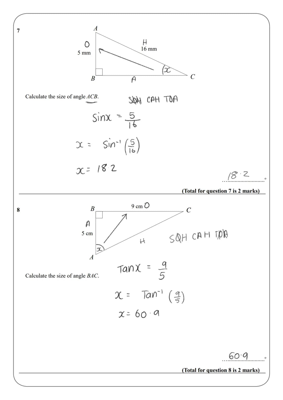 Name:
Instructions
●
●
●
●
●
Information
●
●
GCSE (1-9)
SOHCAHTOA
Use black ink or ball-point pen.
Answer all questions.
Answer the question