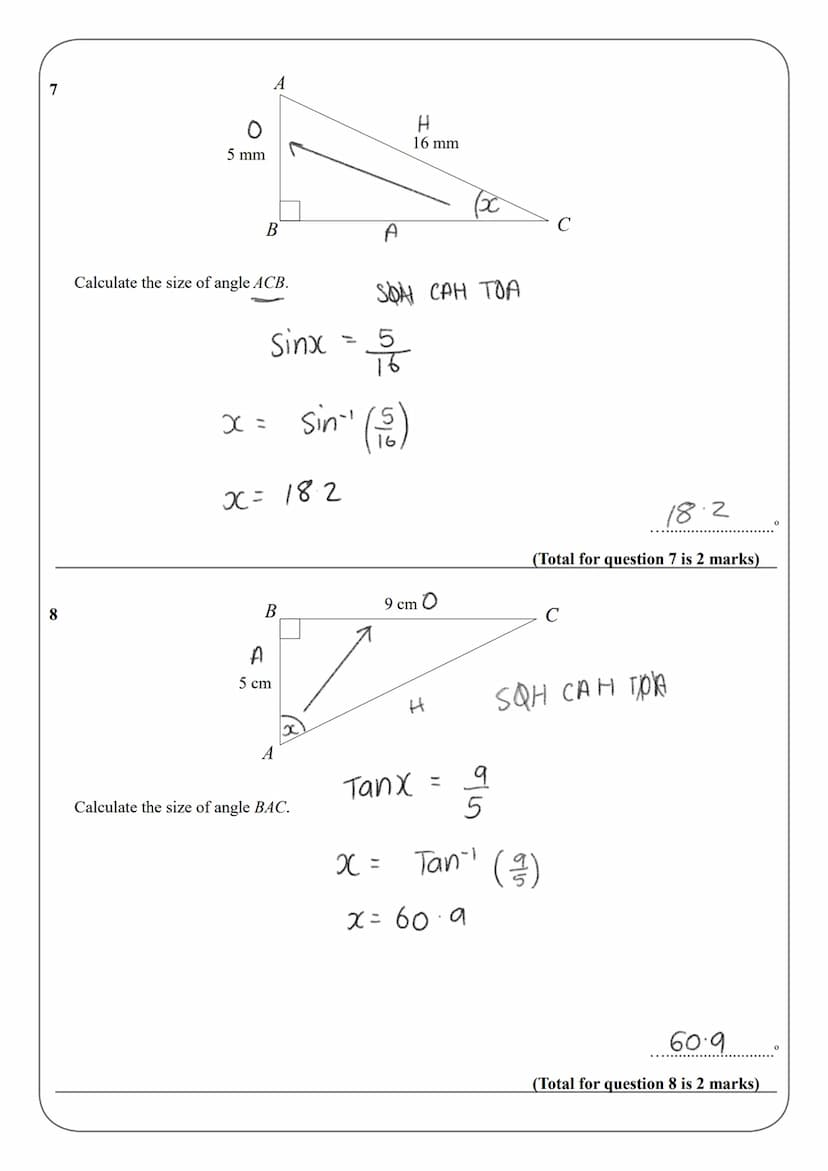 Name:
Instructions
●
●
●
●
●
Information
●
●
GCSE (1-9)
SOHCAHTOA
Use black ink or ball-point pen.
Answer all questions.
Answer the question