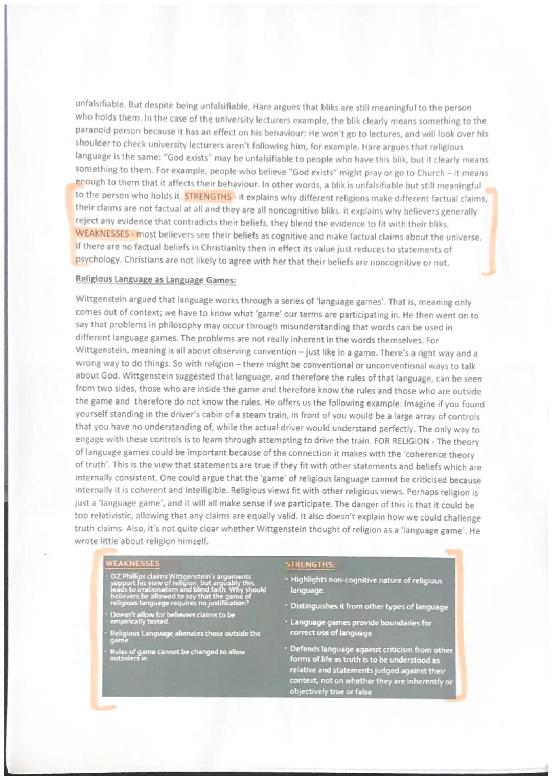 # RELIGIOUS LANGUAGE:

Cognitive or Non-cognitive:

Cognitive language conveys factual information (it is also known as synthetic), a noncog