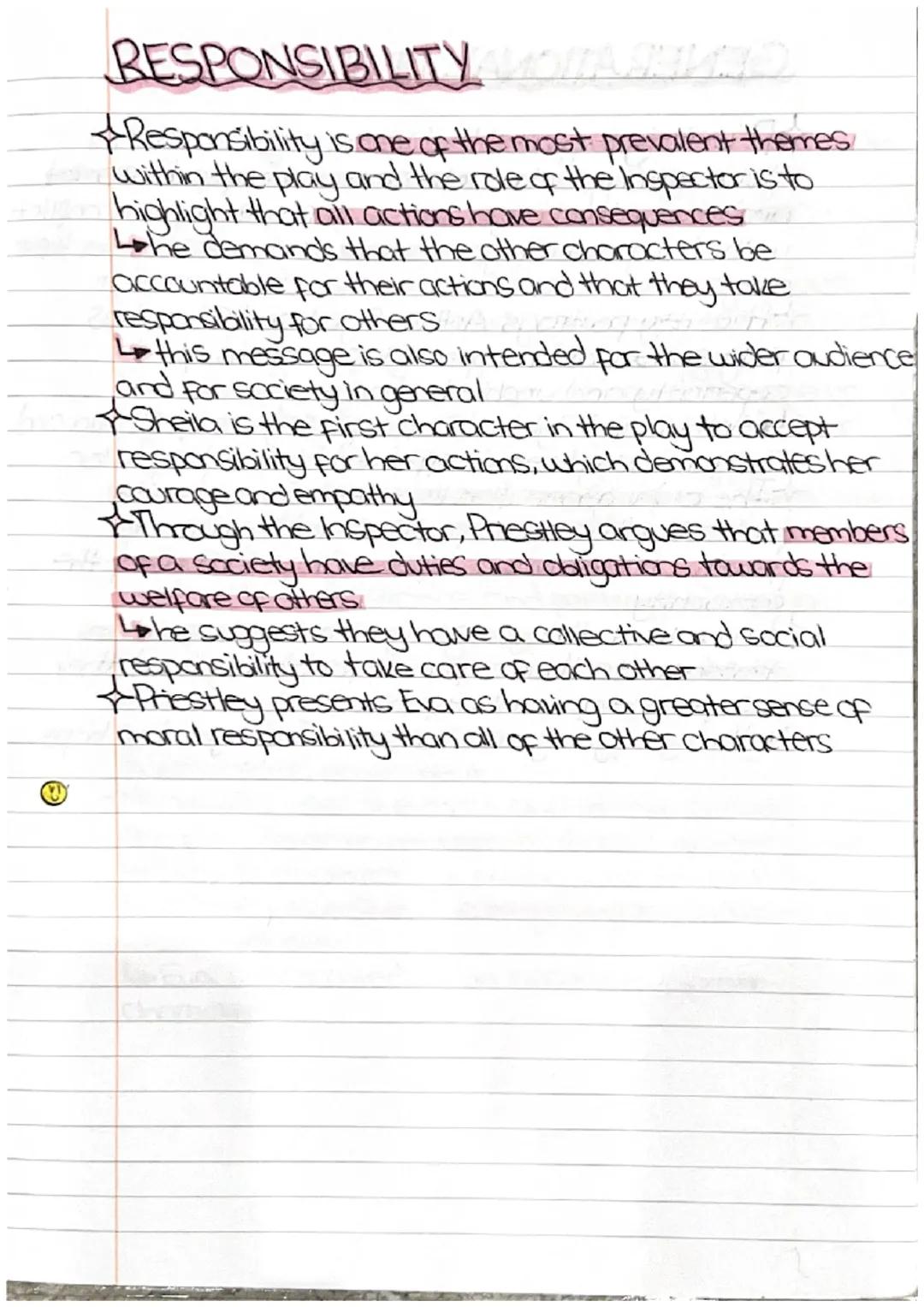 An Inspector Calls - Key Theme - Responsibility 