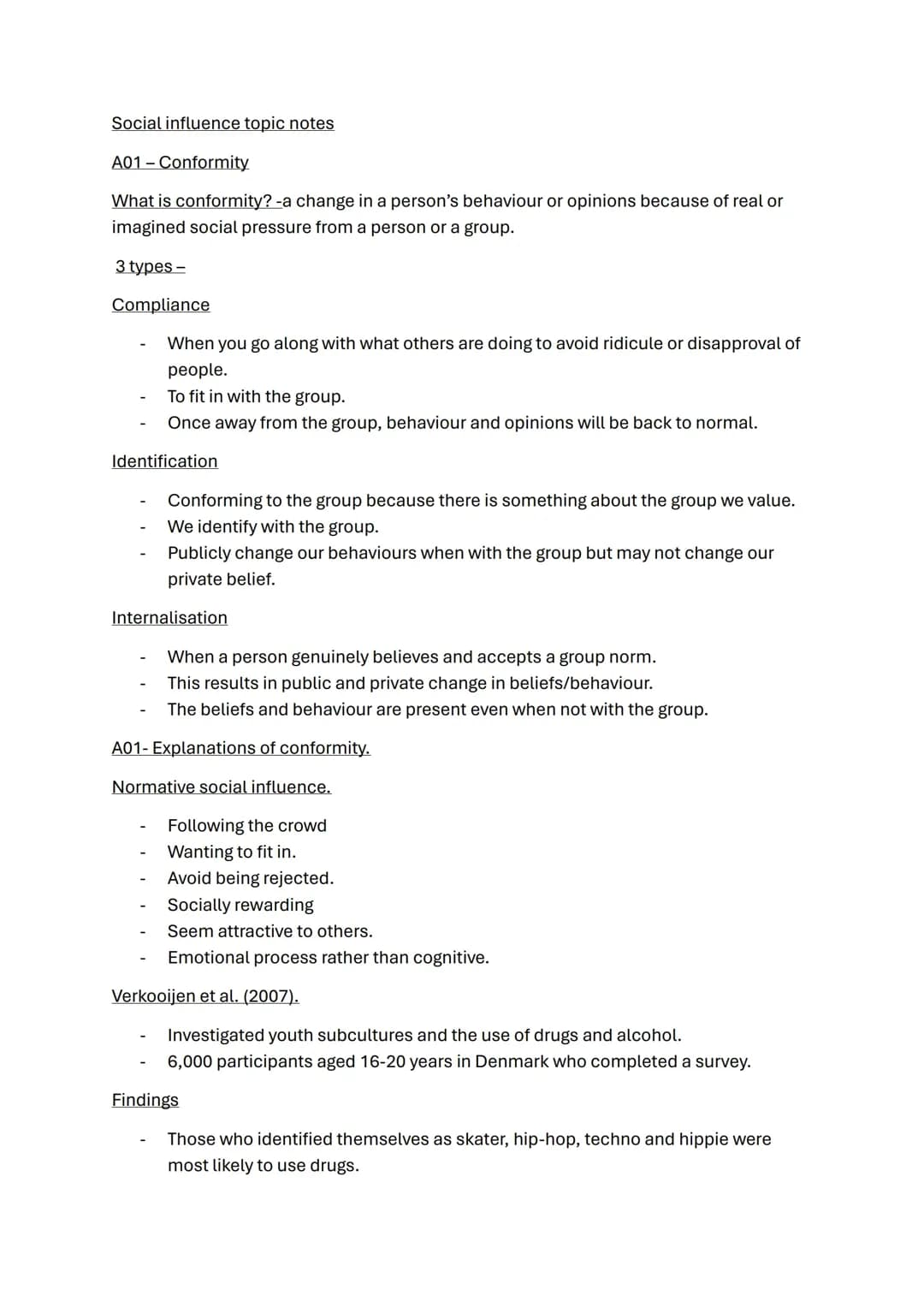 social influence topic notes