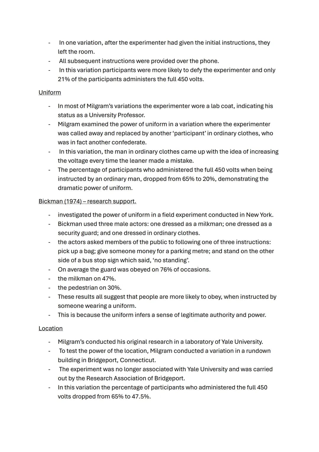 Social influence topic notes
A01 Conformity
What is conformity? -a change in a person's behaviour or opinions because of real or
imagined so