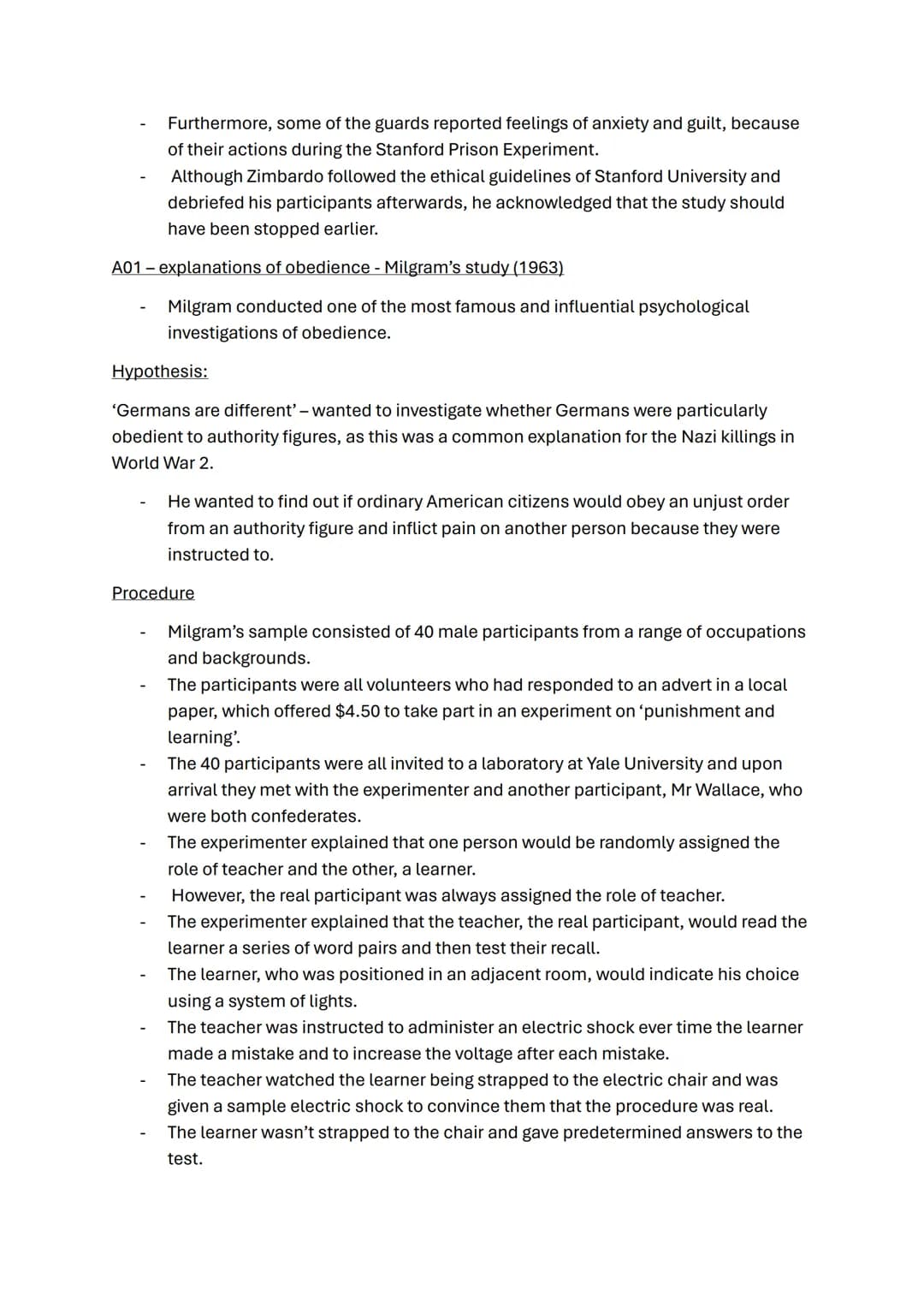 Social influence topic notes
A01 Conformity
What is conformity? -a change in a person's behaviour or opinions because of real or
imagined so