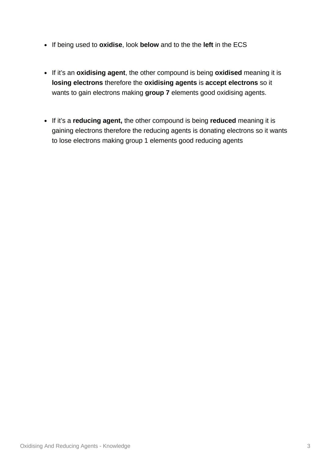 Oxidising And Reducing Agents
- Knowledge
▾ Definiton of reduction
• A gain of electrons by a reactant in any reaction
Definiton of oxidatio