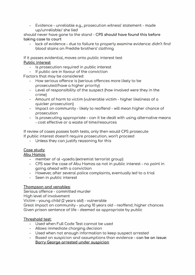 CPS requirements - prosecuting suspects
CPS - Crown Prosecution Service for England and Wales
Made of solicitors and support staff
1985 Pros