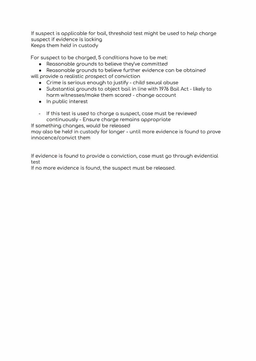 CPS requirements - prosecuting suspects
CPS - Crown Prosecution Service for England and Wales
Made of solicitors and support staff
1985 Pros
