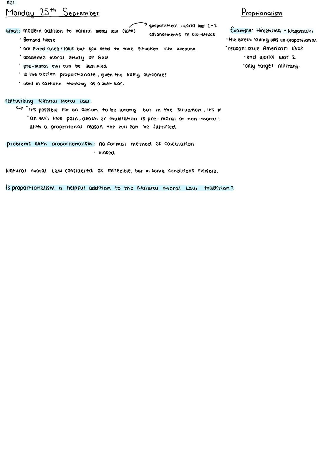 # Natural Moral Law

AQUINAS AQA A-level Religious Studies 7062. A-level exams June 2018 onwards, Version 1.2 5 June 2019

3.1.2 Section B: 