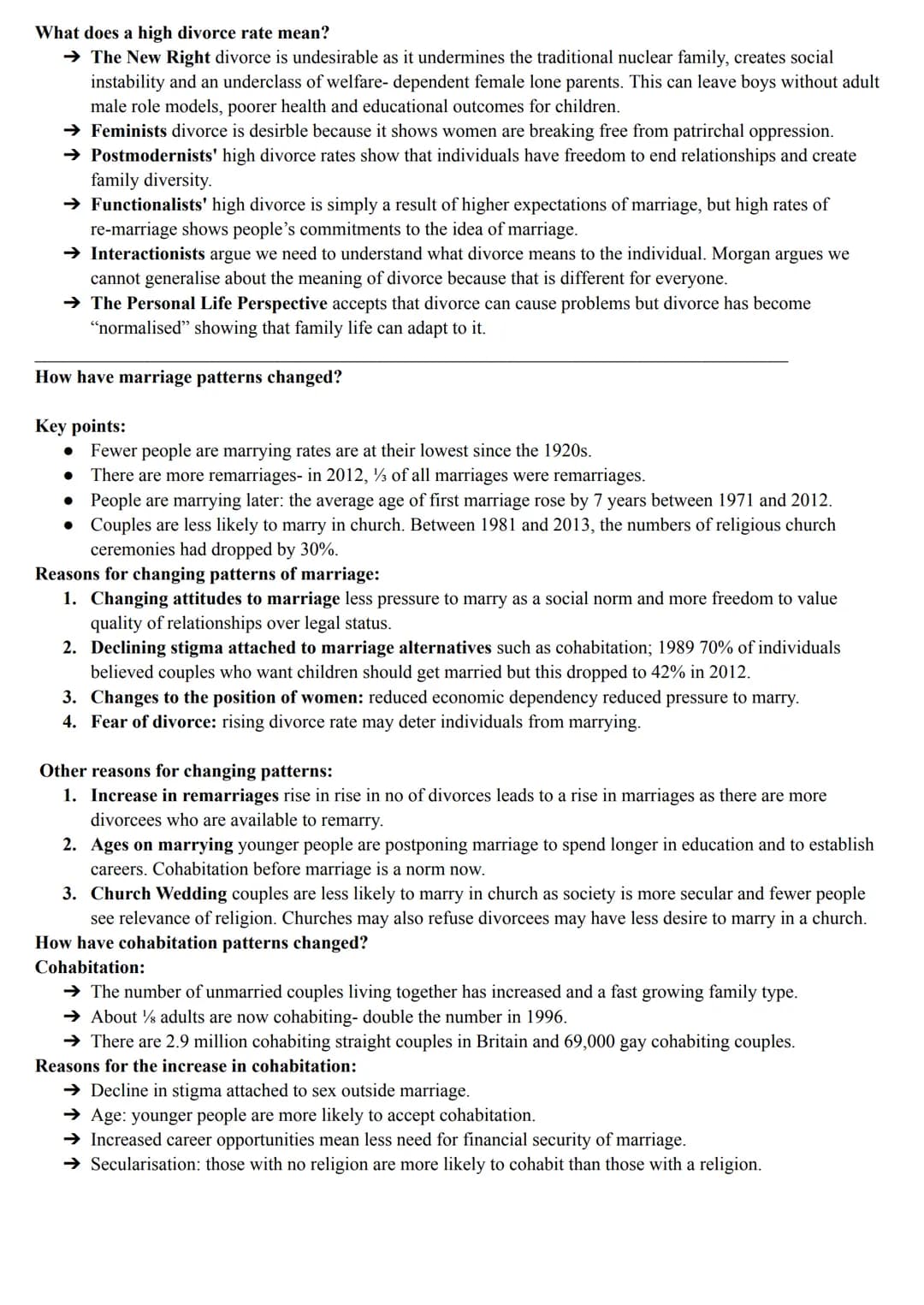Families and households - Changing family patterns
How have marriage and divorce rates changed since the 1930s?
Key points:
→ The number of 