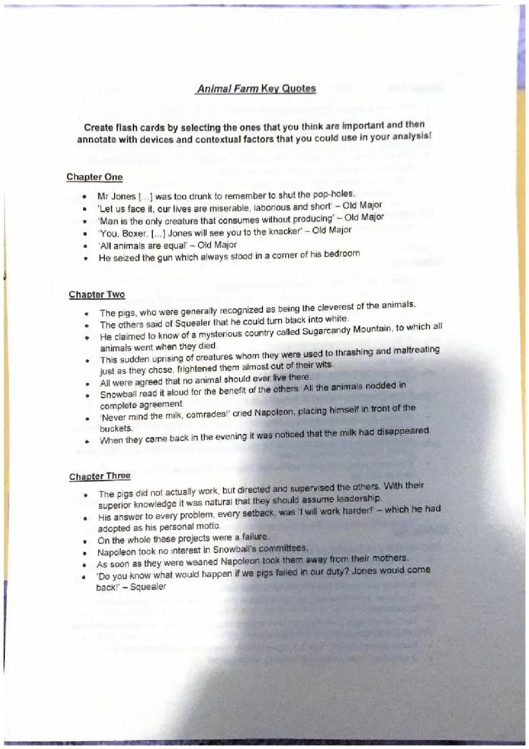 Animal Farm Key Quotes and Analysis with Page Numbers