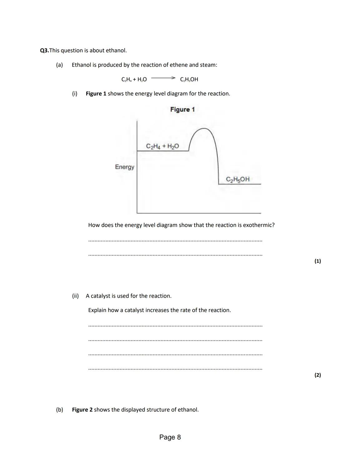 Q1.This question is about different substances and their structures.
(a) Draw one line from each statement to the diagram which shows the st