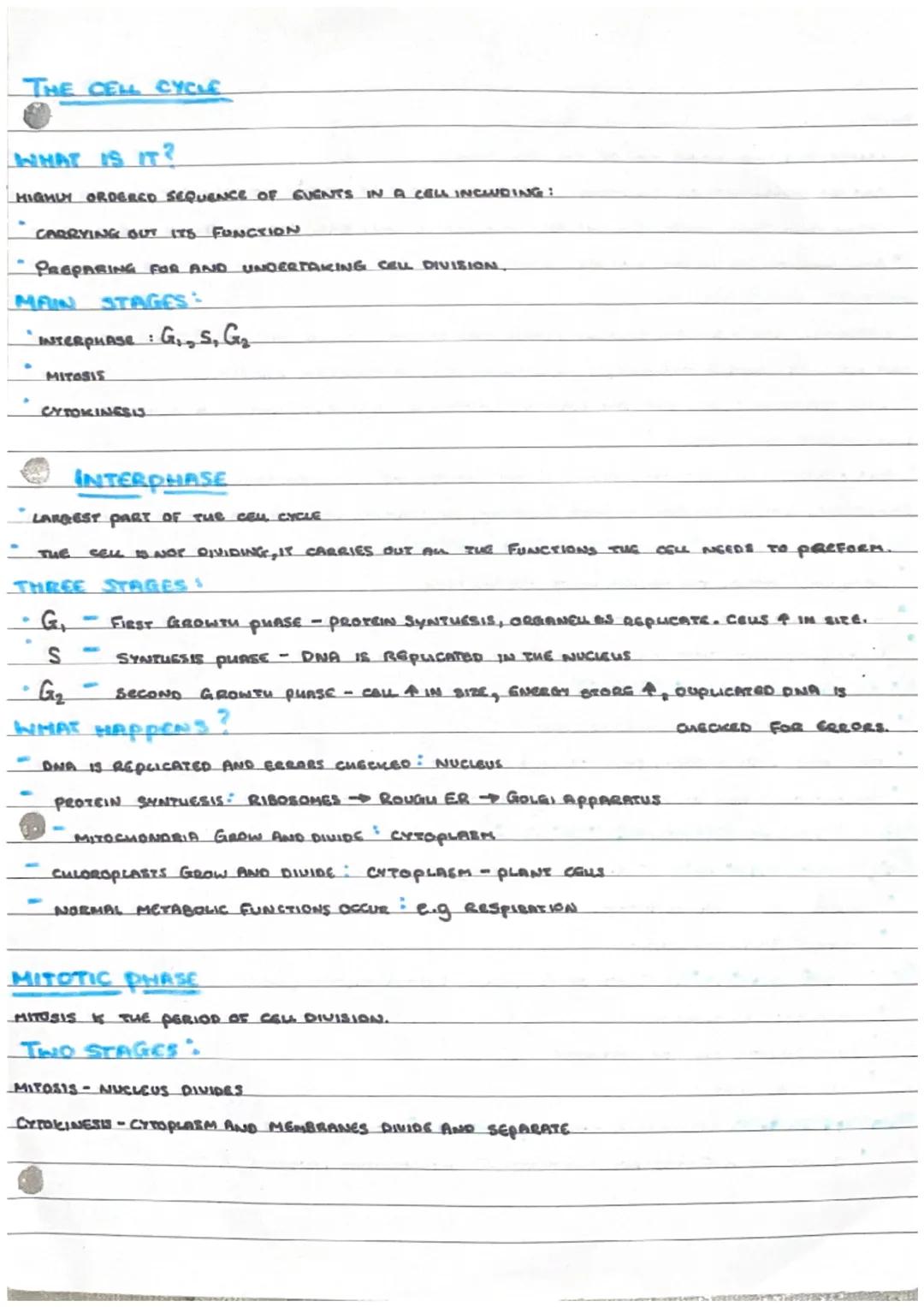 THE CELL CYCLE
WHAT IS IT?
HIGHLY ORDERED SEQUENCE OF EVENTS IN A CELL INCLUDING:
CARRYING OUT ITS FUNCTION
PREPARING FOR AND UNDERTAKING CE