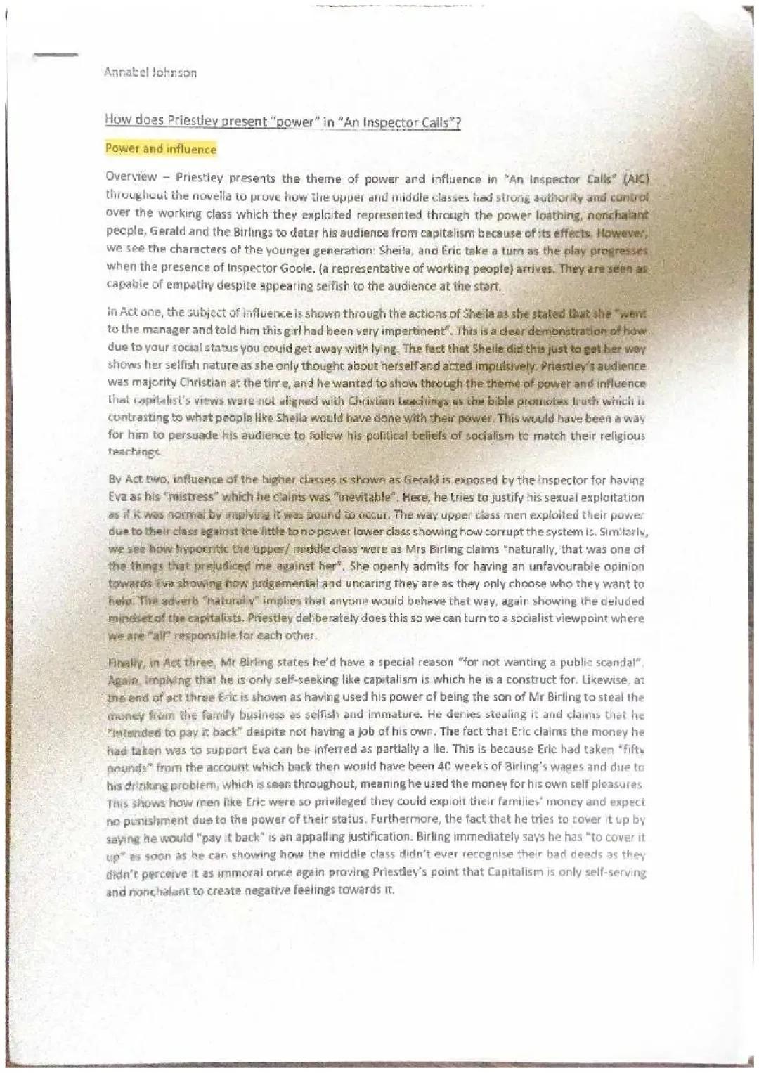 AIC POWER + INFLUENCE ESSAY 