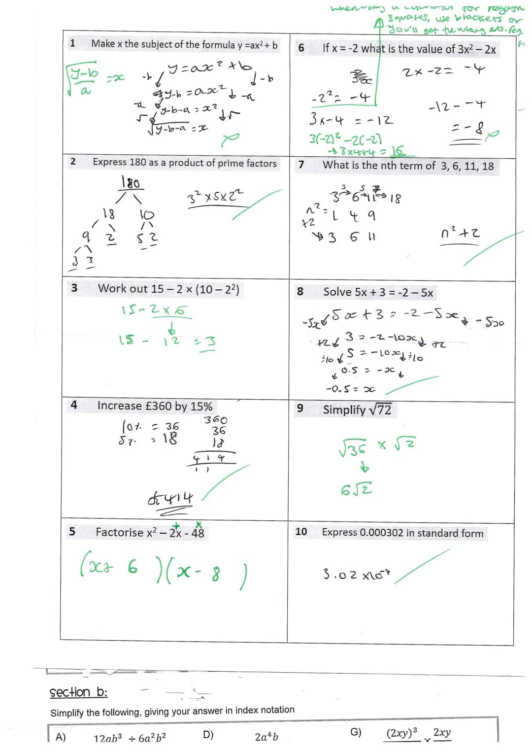 Year 10 Higher
31. Number
Topic Areas
31.1 Number problems and reasoning
31.2 Place value and estimating
31.3 HCF and LCM
31.4 Calculating w