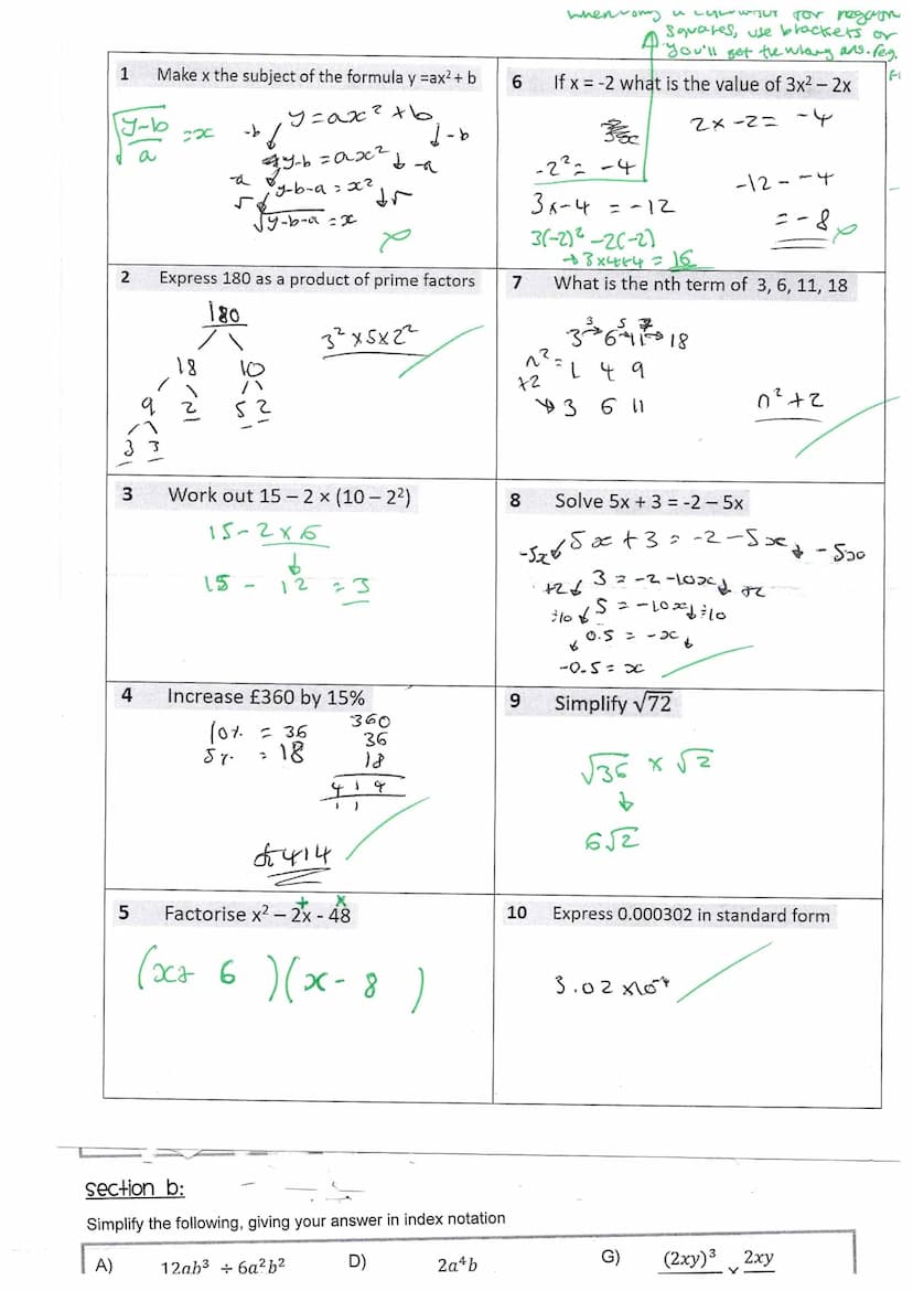 Year 10 Higher
31. Number
Topic Areas
31.1 Number problems and reasoning
31.2 Place value and estimating
31.3 HCF and LCM
31.4 Calculating w