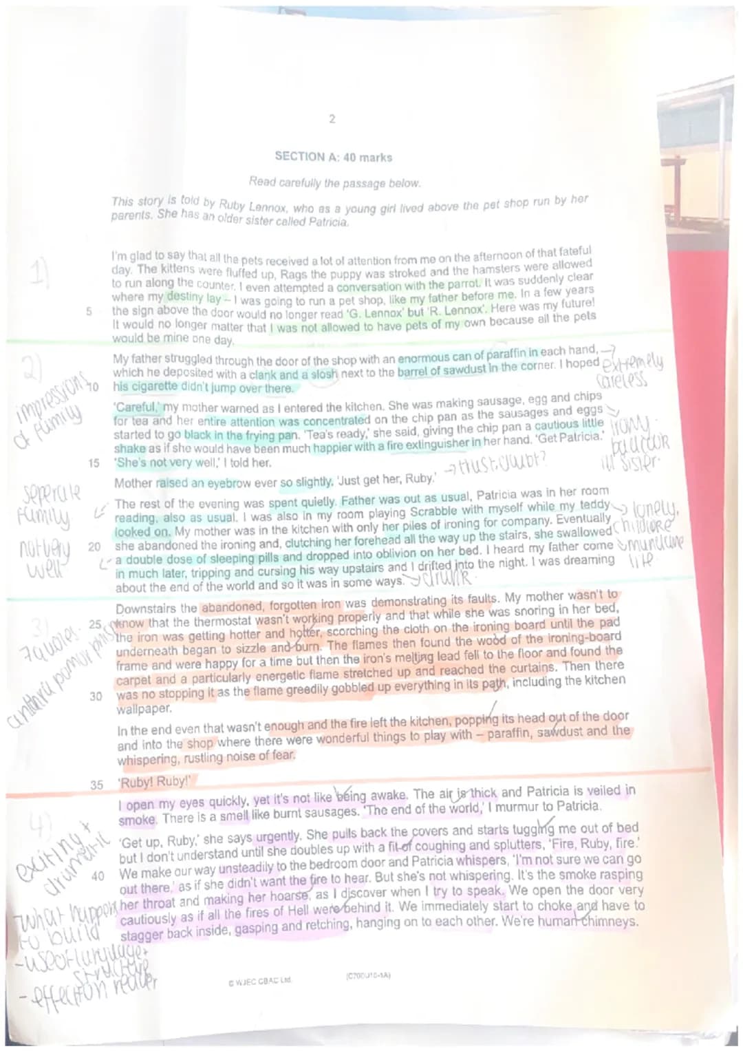 SECTION A: 40 marks
Read carefully the passage in the separate Resource Material. Then answer all the questions
below.
0
0
0
The story in th