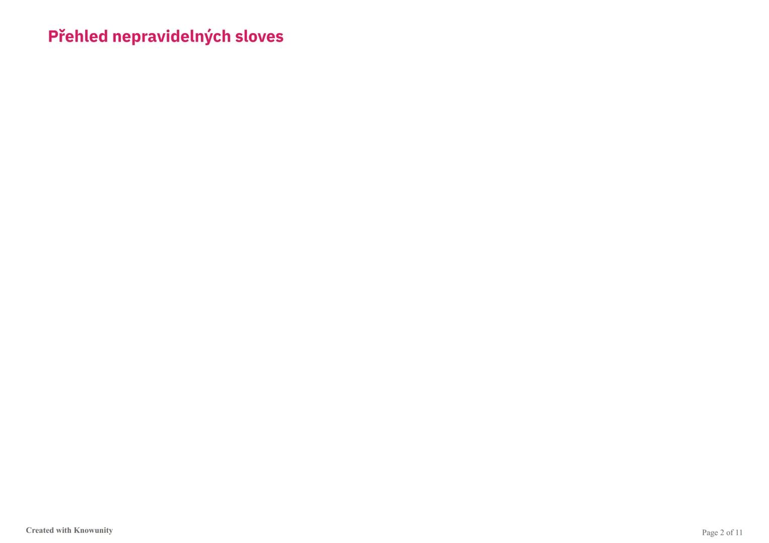 # Nejdůležitější nepravidelná slovesa v angličtině

Seznam nejdůležitějších nepravidelných sloves v angličtině s jejich třemi základními tva