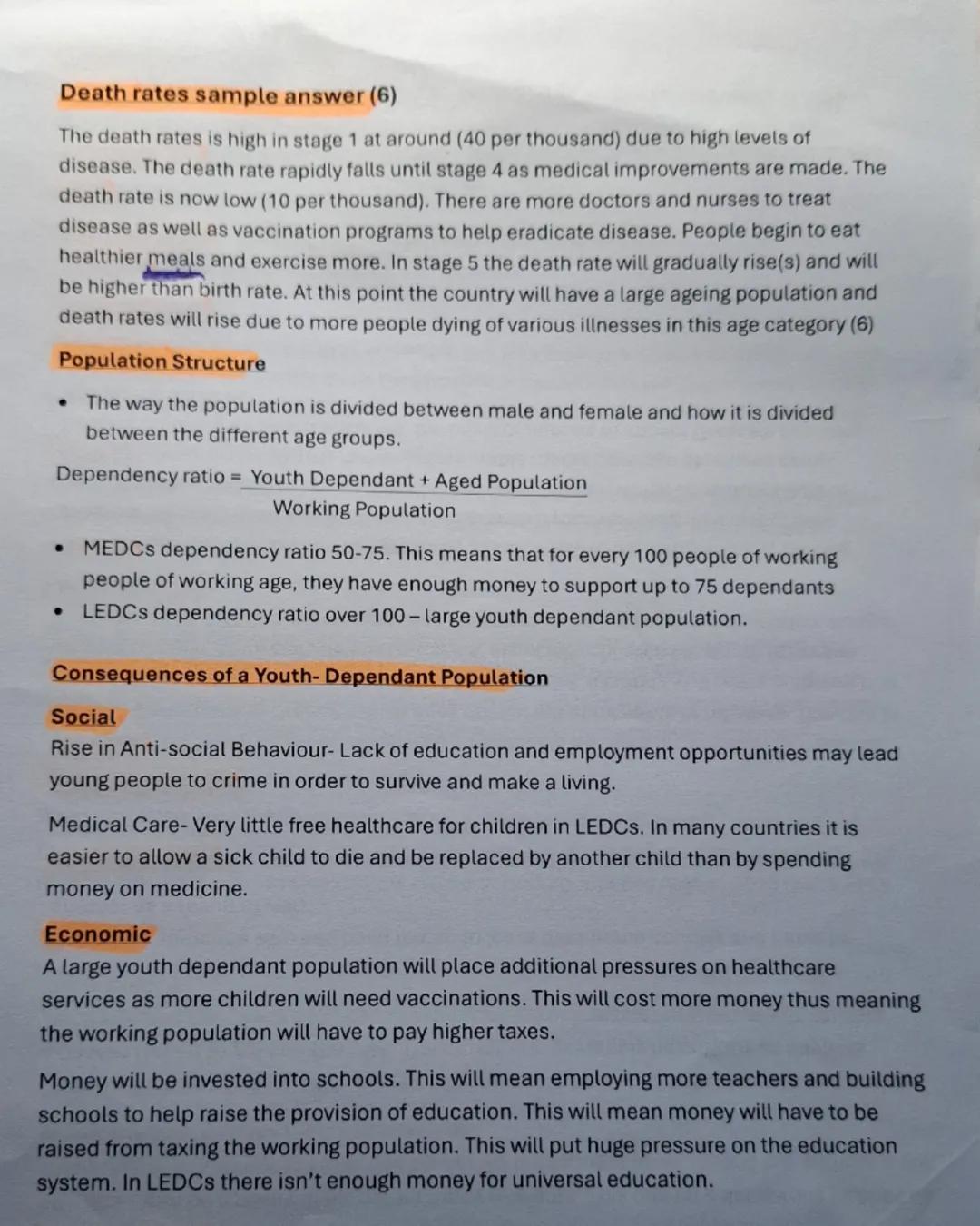 Geography Unit 2 Revision Notes

Theme A:

Key Terms:
Demographers - People who study population.
Crude Birth rate - Total number of live bi