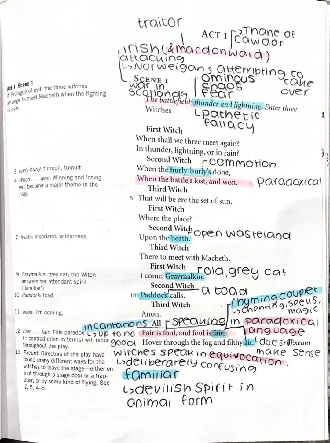 Macbeth Act 1 annotations