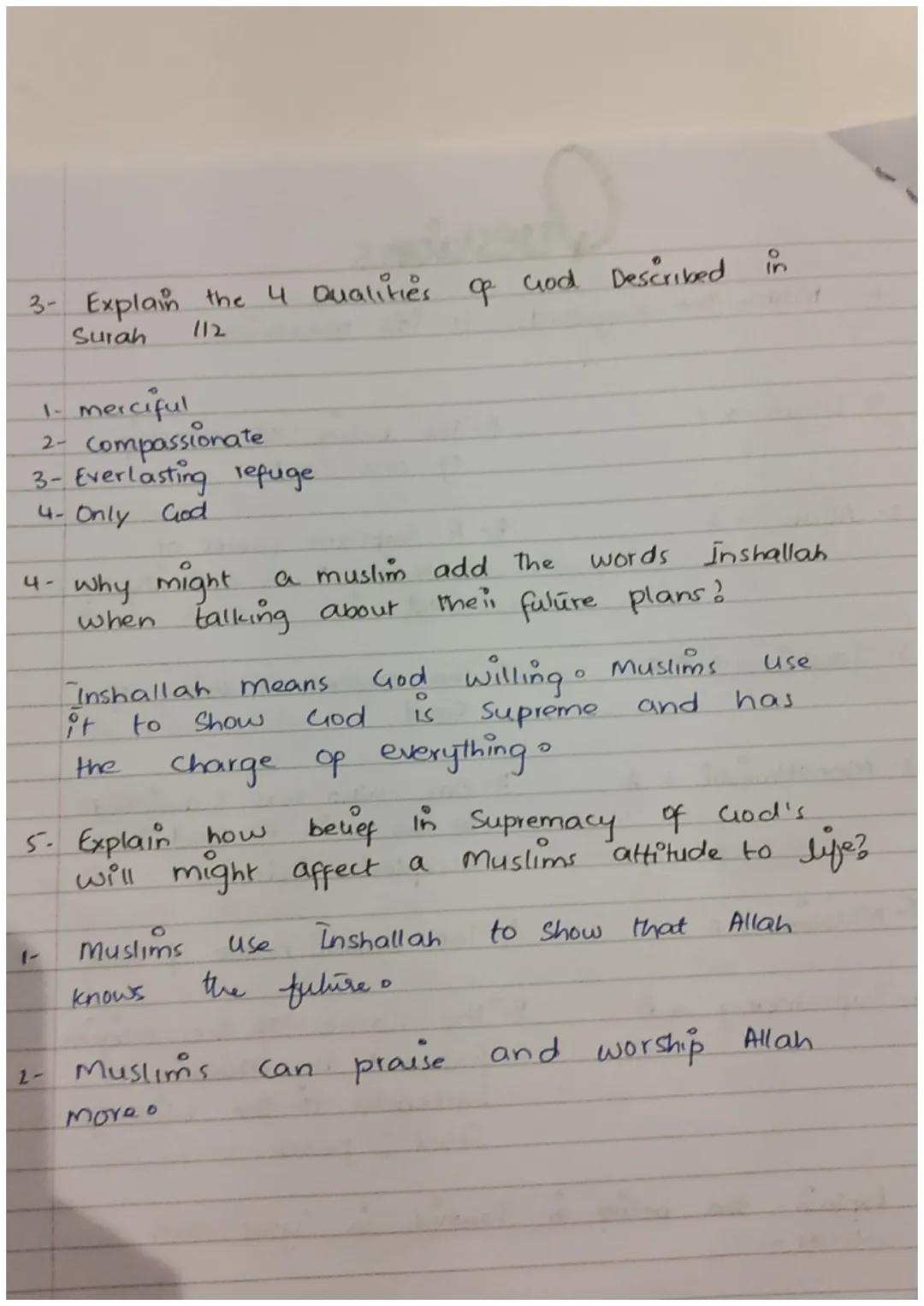 # Tawhid

* Belief that There is no God but Allah.

* Belief is repealed daily in Shahadah

* Muslims believe that the only sin that God won