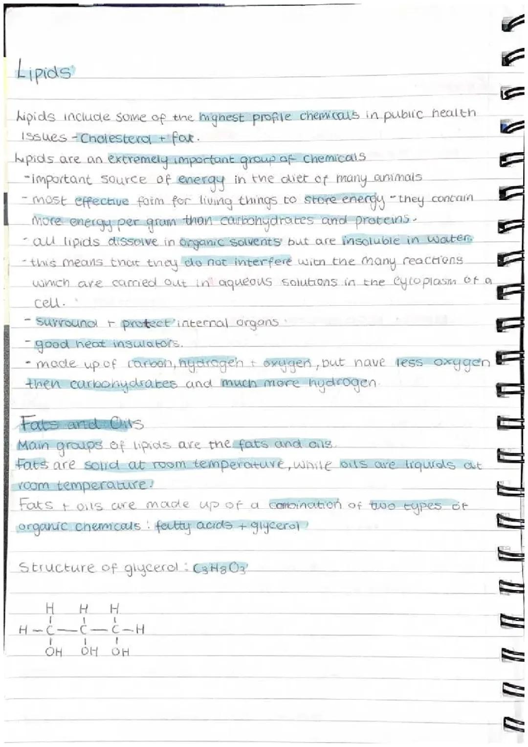 As Level Biology 1.1 Lipids 