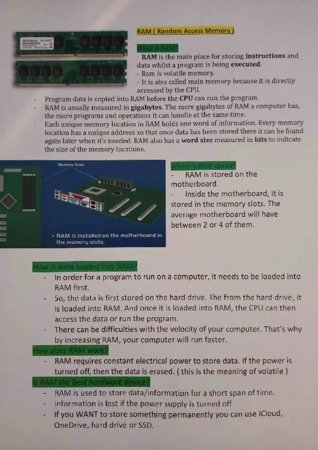 computing summary