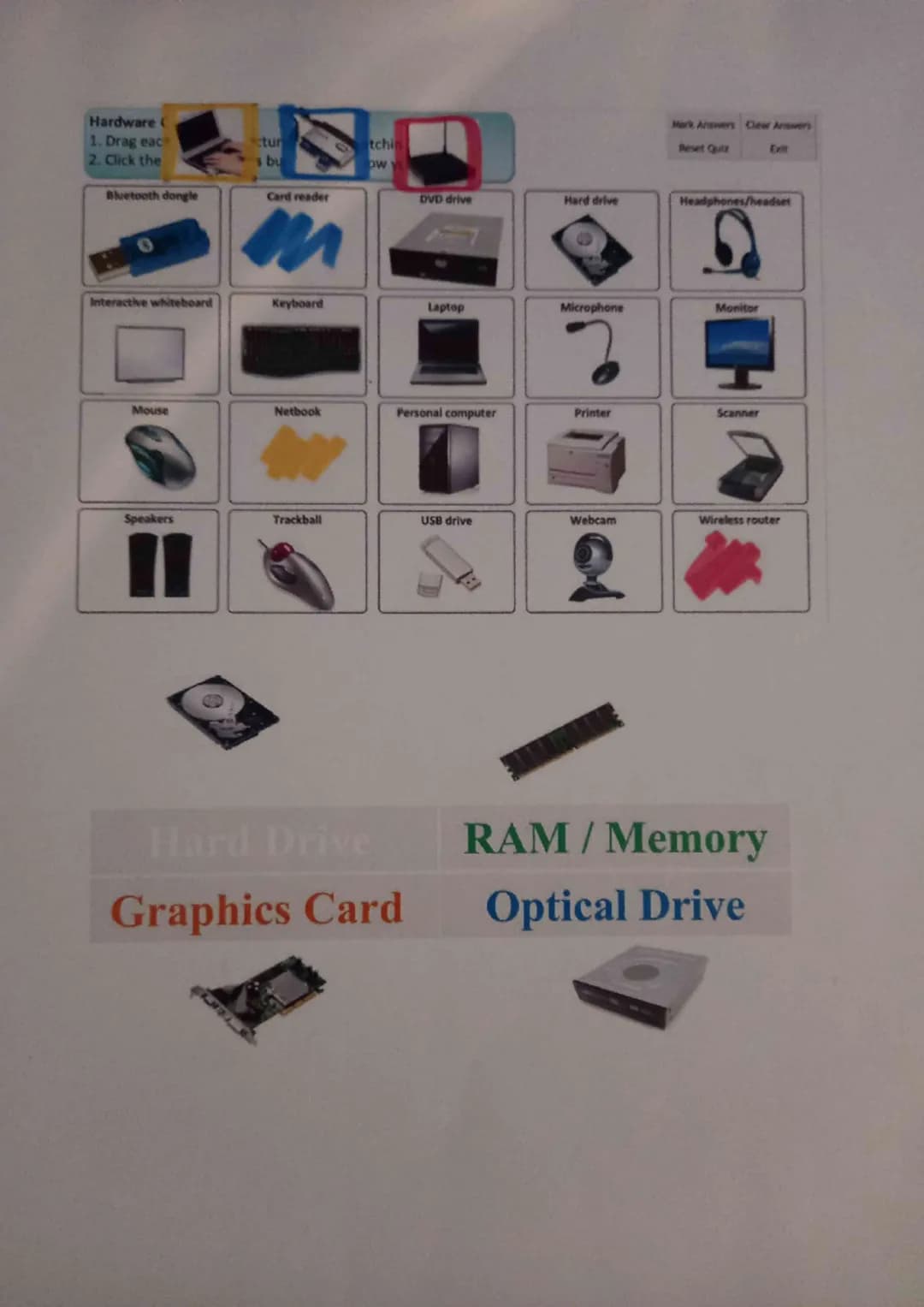 Memory Slots
RAM (Random Access Memory)
Program data is copied into RAM before the CPU can run the program.
RAM is usually measured in gigab