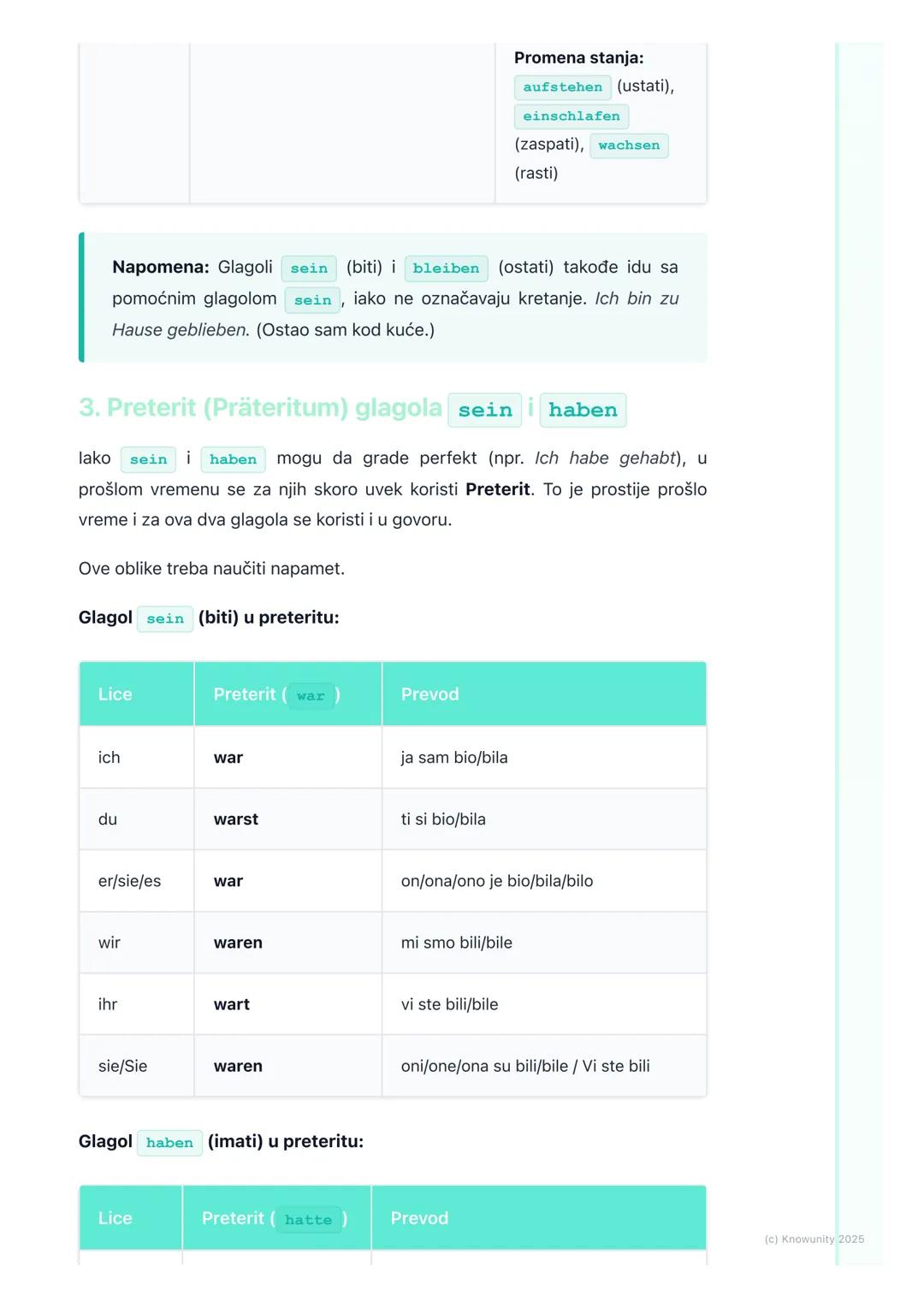 # Gramatika: Perfekt (prošlo
vreme), Präteritum glagola
'sein' i 'haben'

Uvod u perfekt

Perfekt je prošlo vreme u nemačkom jeziku. Koristi