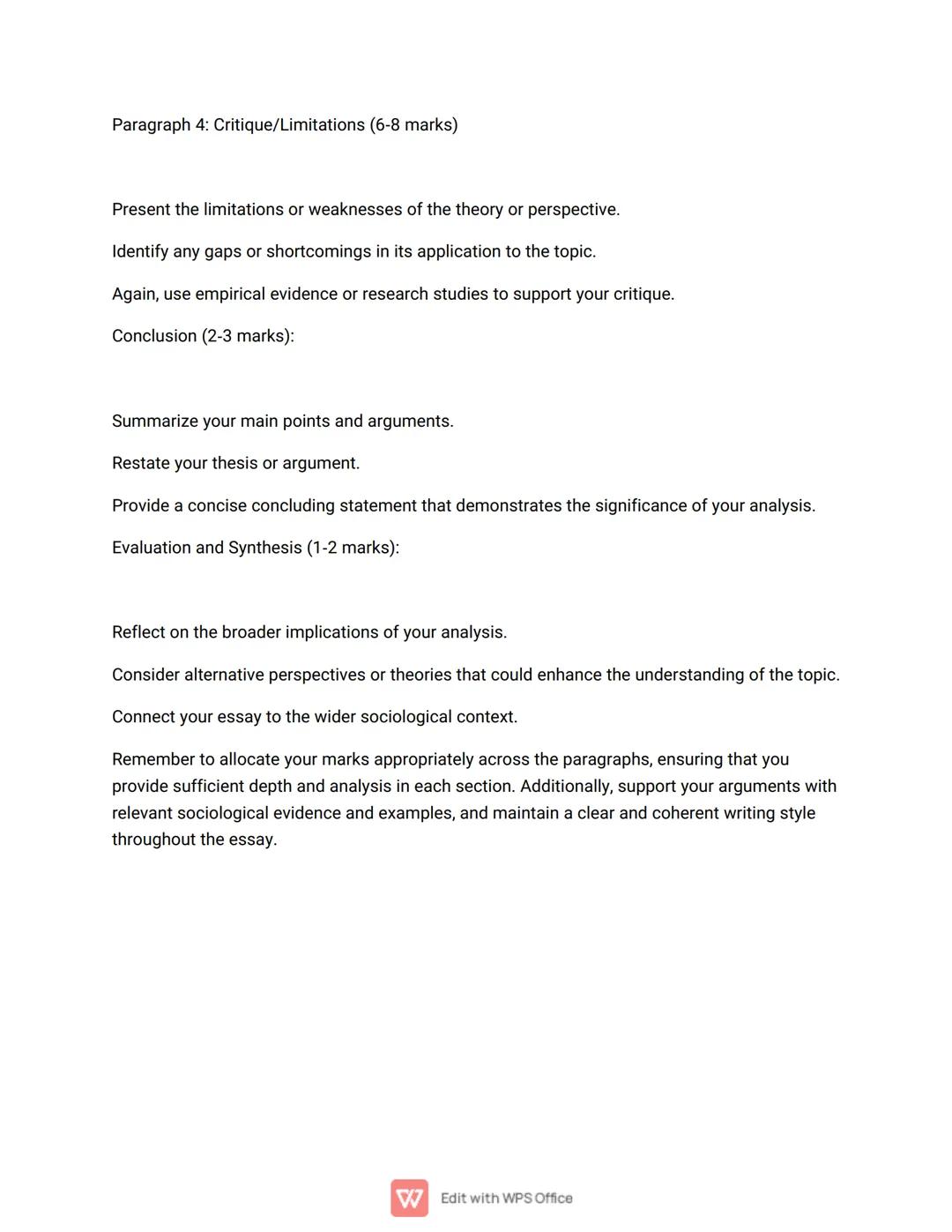 Sociology A level Structure
When writing a 30-mark essay for Sociology A level, it is essential to have a clear and
structured approach. Whi