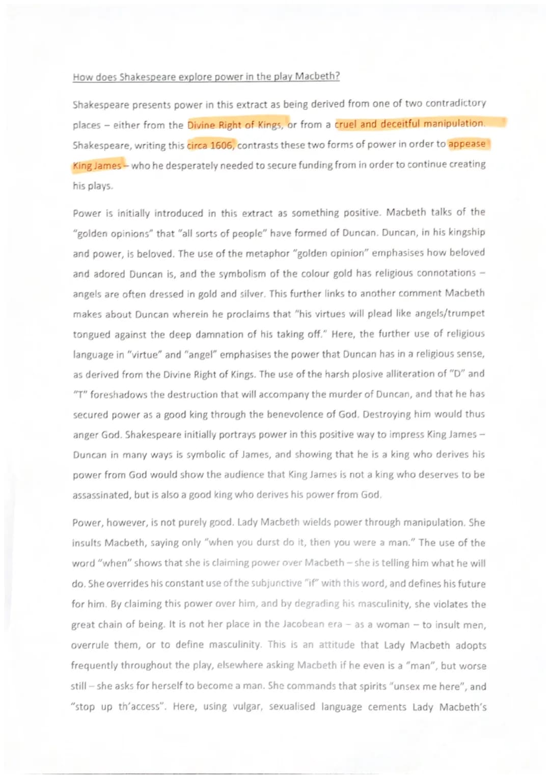 Grade 9 Macbeth Essay Analysis PDF: Power and Ambition