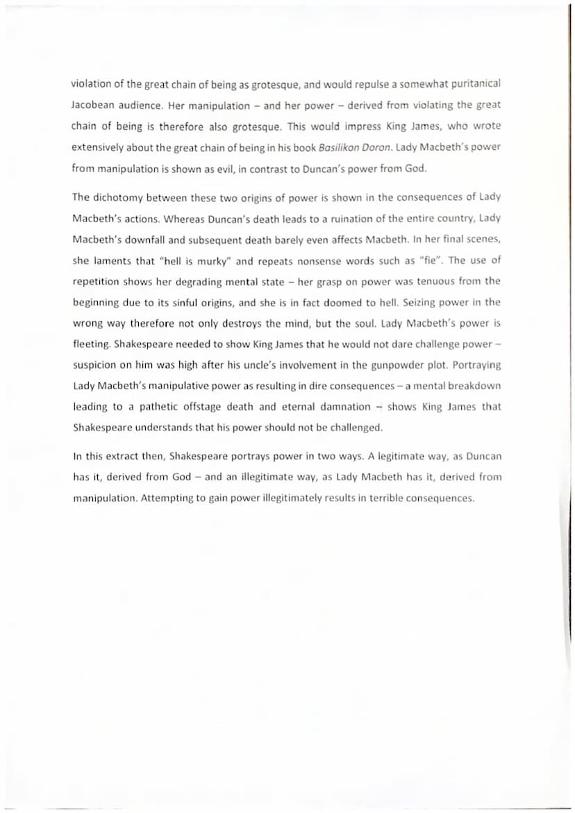 How does Shakespeare explore power in the play Macbeth?
Shakespeare presents power in this extract as being derived from one of two contradi