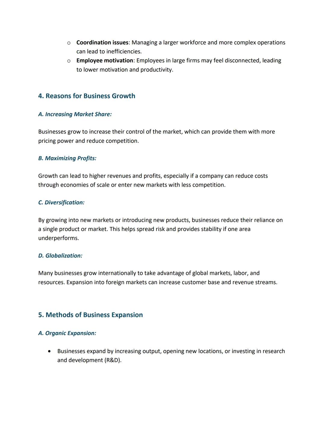 1. What is Business Growth?
Business growth occurs when a company increases in size, revenue, market share, or profits. A
business may grow 