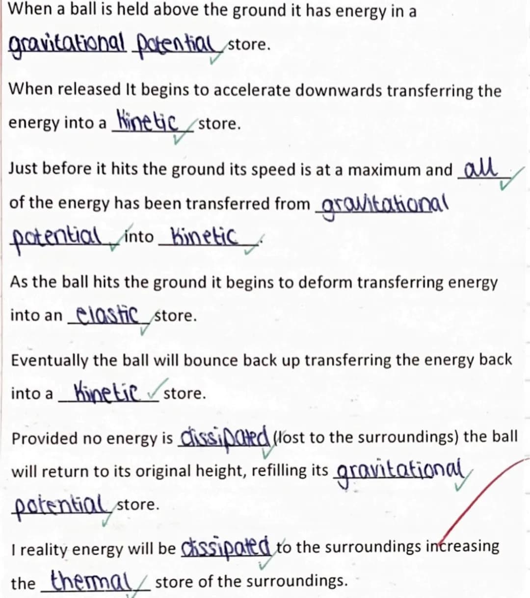 TOPIC 1 Energy
Stores
1 kinetic energy
2. gravitational potential
3 elastic potential
4 electrostatic
5 thermal
Transfers
1 heating
2 mechan