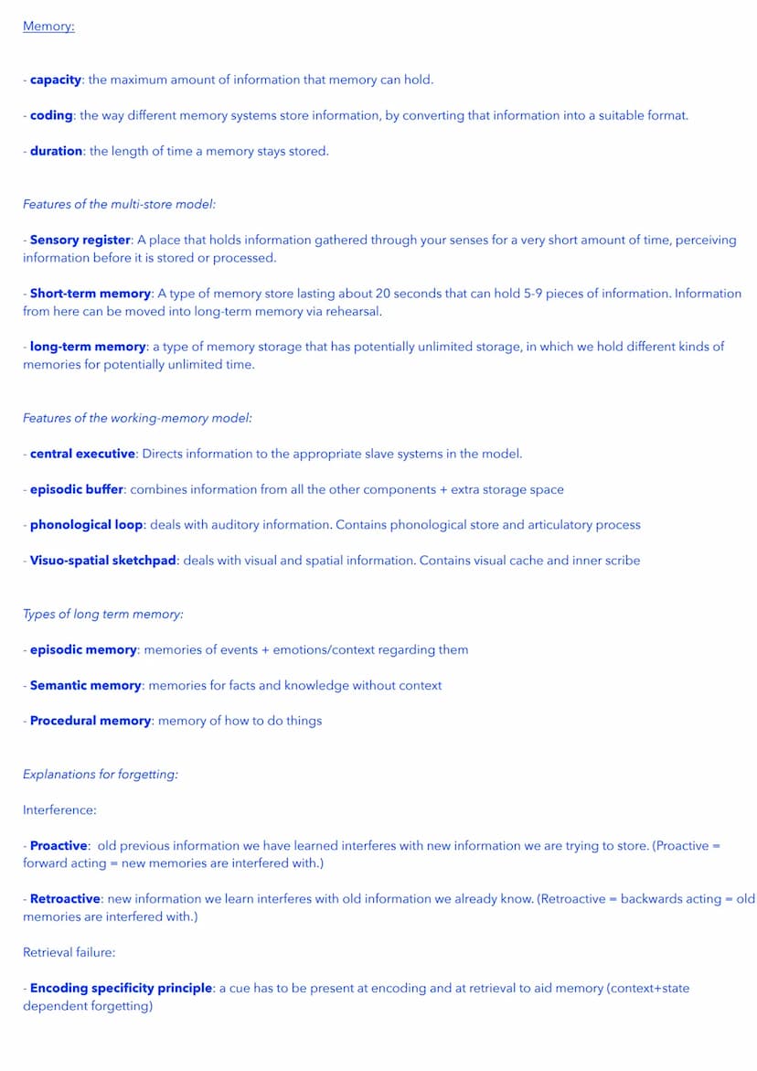 Social influence:
Psychology AQA Paper 1 key terms+definitions
Types of conformity:
- Compliance: A superficial change in an individual's be