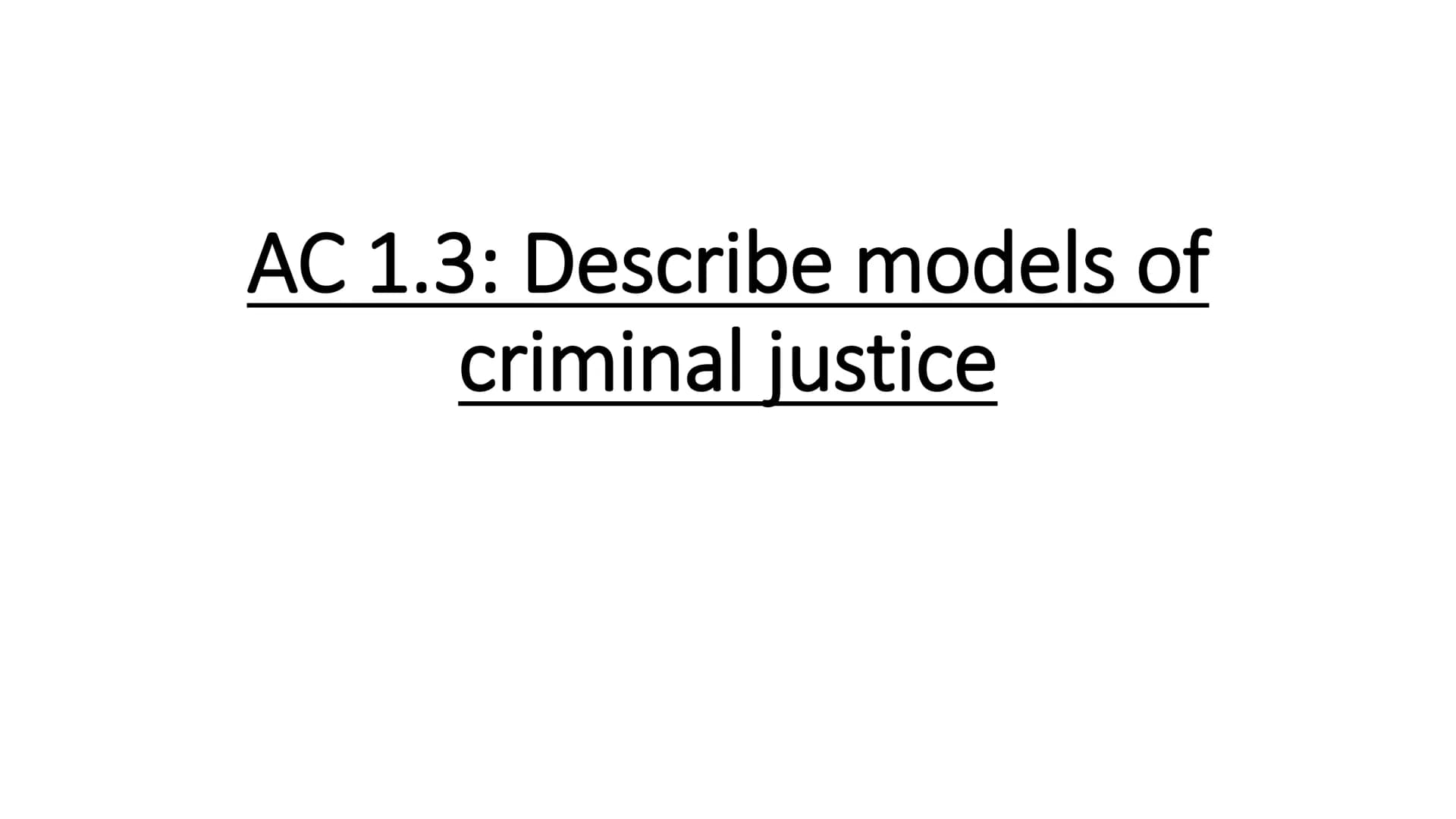 WJEC Criminology Unit 4:
Crime & Punishment
Full topic revision AC 1.1: Describe processes
used for law making ●
●
Parliament passes
laws/st
