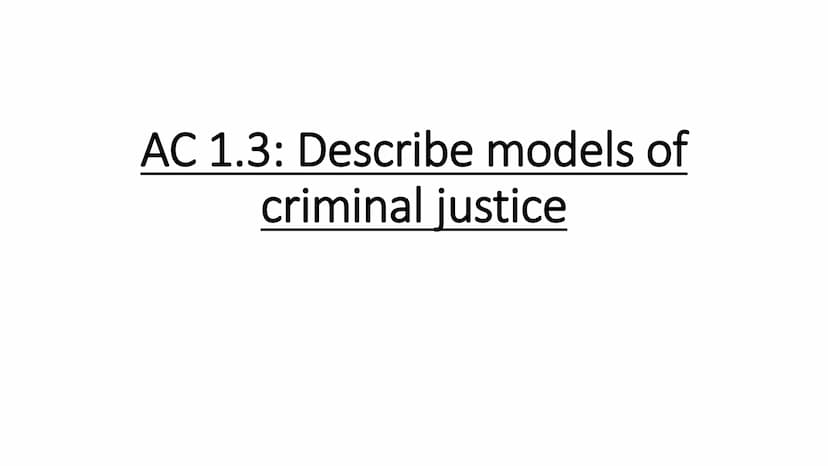 WJEC Criminology Unit 4:
Crime & Punishment
Full topic revision AC 1.1: Describe processes
used for law making ●
●
Parliament passes
laws/st