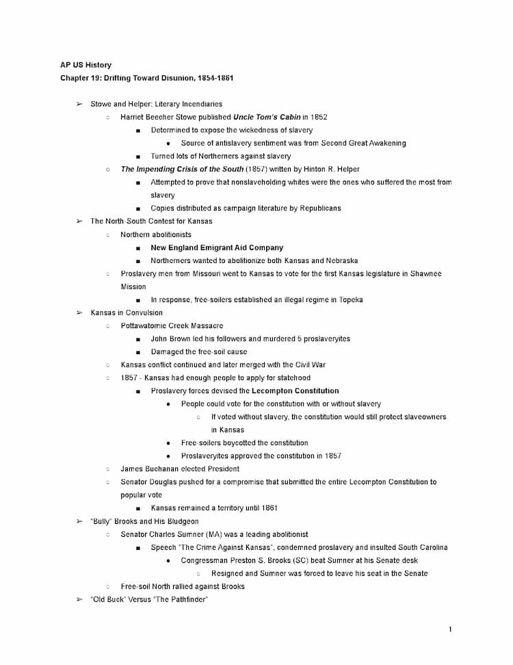 Know APUSH | Chapter 19: Drifting Toward Disunion Notes thumbnail