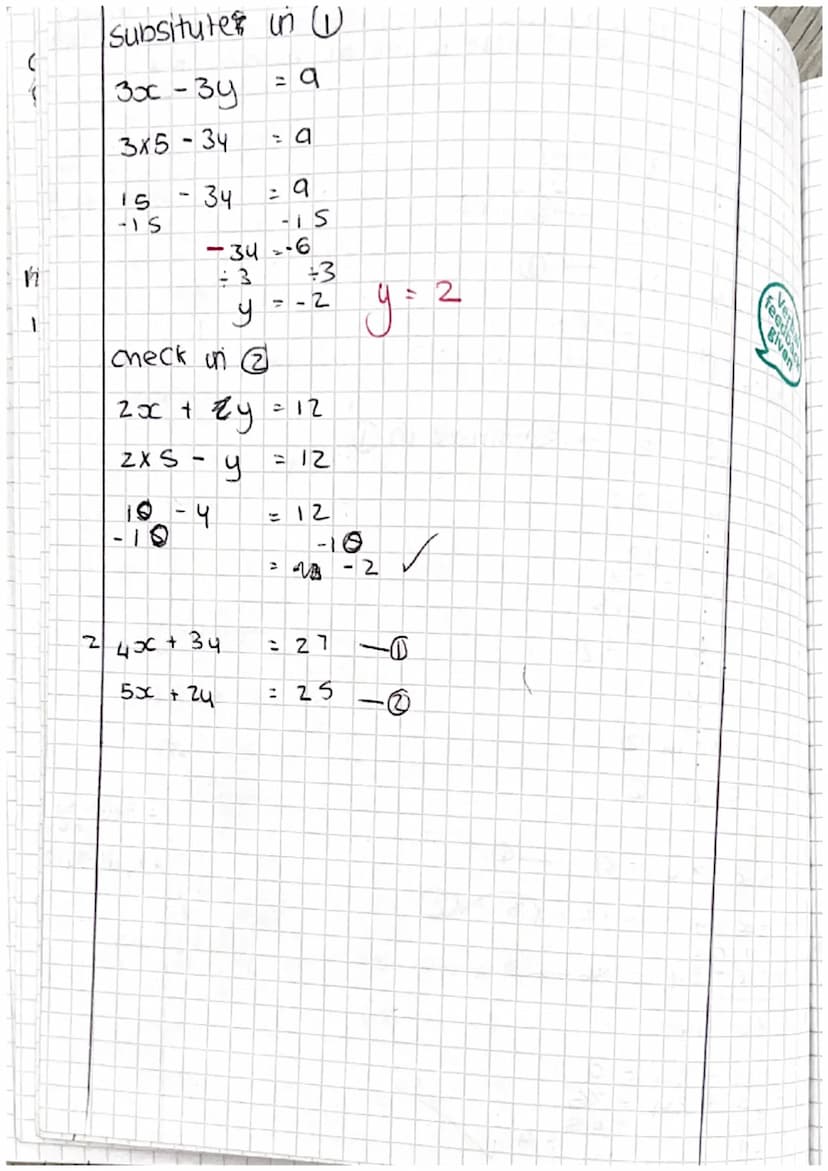 6/10/22
LO: to be able to solve simultaneousing equations graphically
cover up method=x+y=7
10 9 8 7 6 5 4 3 2
y=x-3
y=x-3
Sisic
check in y=