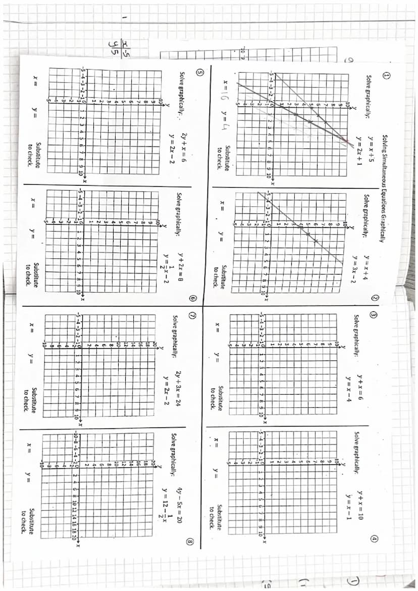 6/10/22
LO: to be able to solve simultaneousing equations graphically
cover up method=x+y=7
10 9 8 7 6 5 4 3 2
y=x-3
y=x-3
Sisic
check in y=