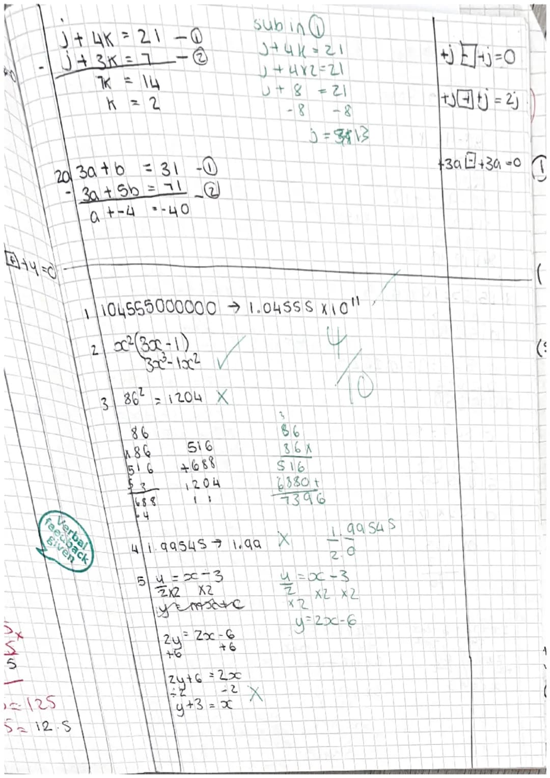 6/10/22
LO: to be able to solve simultaneousing equations graphically
cover up method=x+y=7
10 9 8 7 6 5 4 3 2
y=x-3
y=x-3
Sisic
check in y=