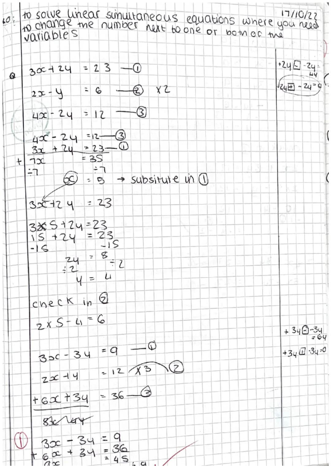 6/10/22
LO: to be able to solve simultaneousing equations graphically
cover up method=x+y=7
10 9 8 7 6 5 4 3 2
y=x-3
y=x-3
Sisic
check in y=