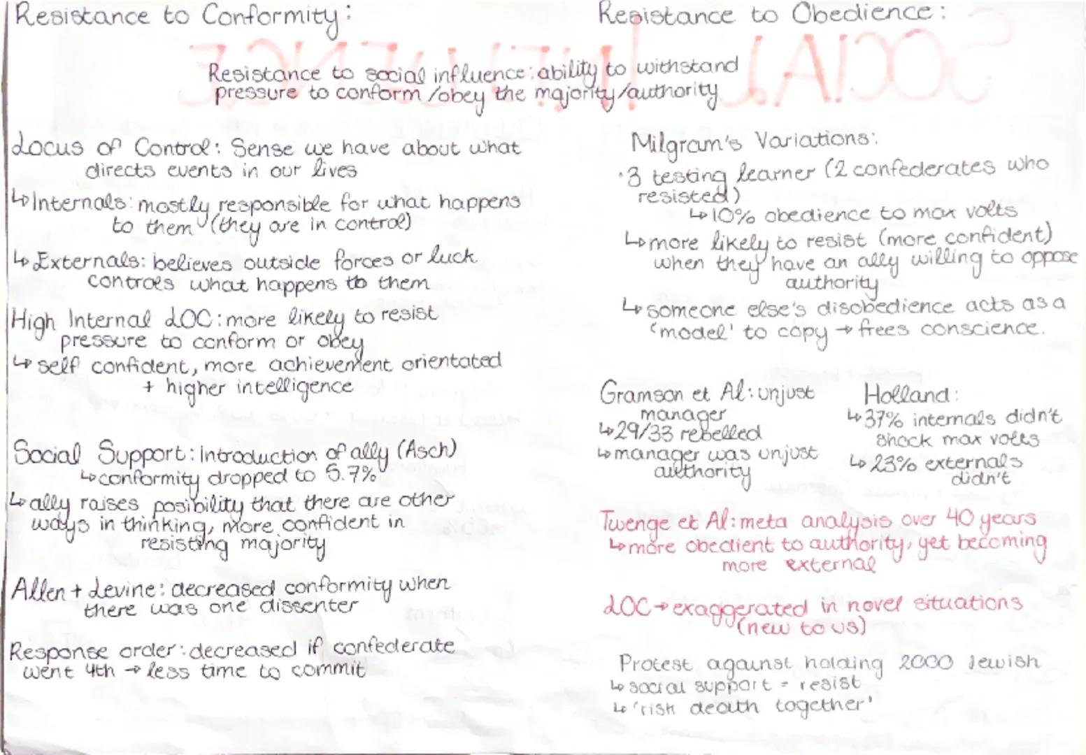 SOCIAL INFLUENCE
CONFORMITY: Yielding to group pressure
Types:
Compliance: Public, not private
↳avoid ridicule/gain approval
↳weak/temporary
