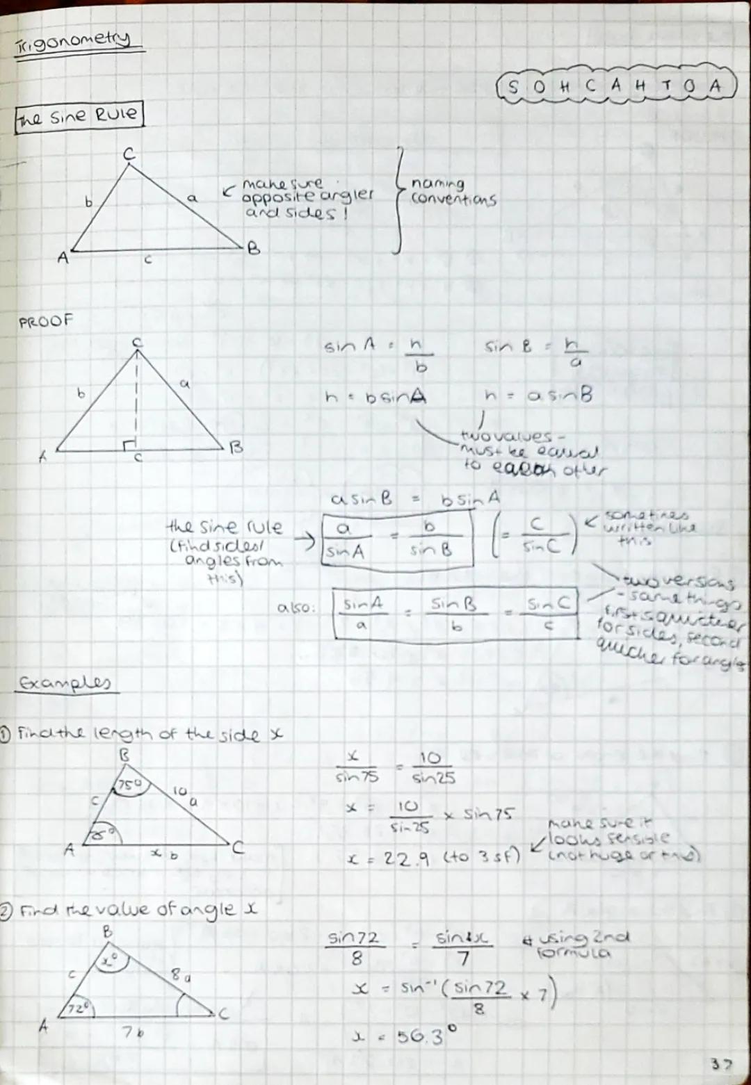 Learn Sine and Cosine Rules in Trigonometry: Worksheets & Examples