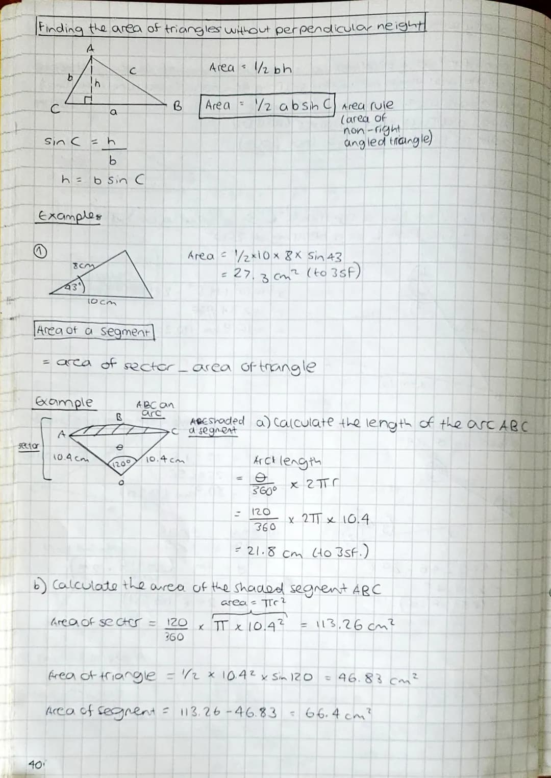 Trigonometry
The Sine Rule
A
PROOF
b
b
Examples
A
C
с
d
1720
P
a
76
1 find the length of the side x
C
750
10
C
the sine rule
(find sides!
an