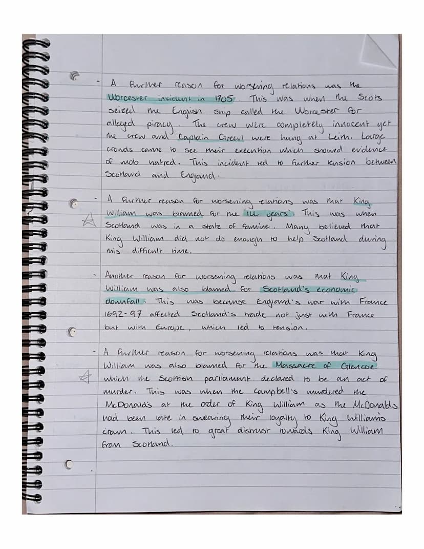 SECTION 1 - wor
Treaty of Union Notes
worsening
One
* of the
the
rason
to
of
English Parliament.
succession across
mat this
line
English ass