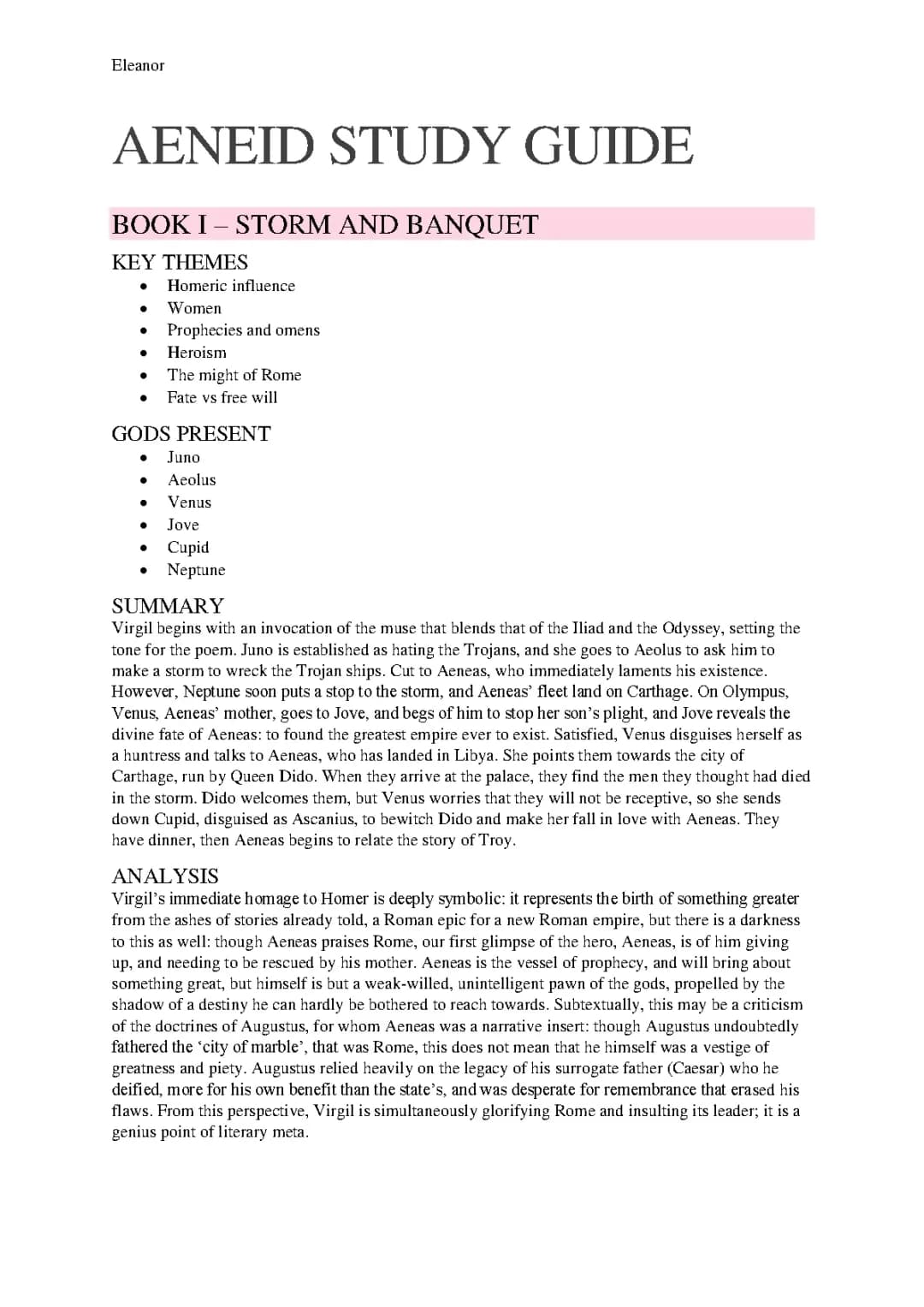 A Fun Summary of The Aeneid: Books 1 to 12, Key Themes, and Divine Interventions
