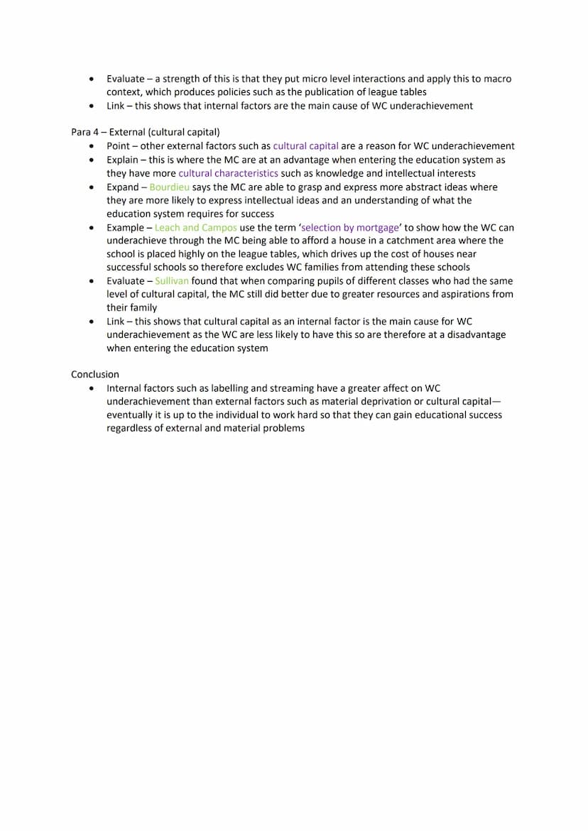 Item A: There are major social class differences in educational achievement and some sociologists
argue that these are the result of interna