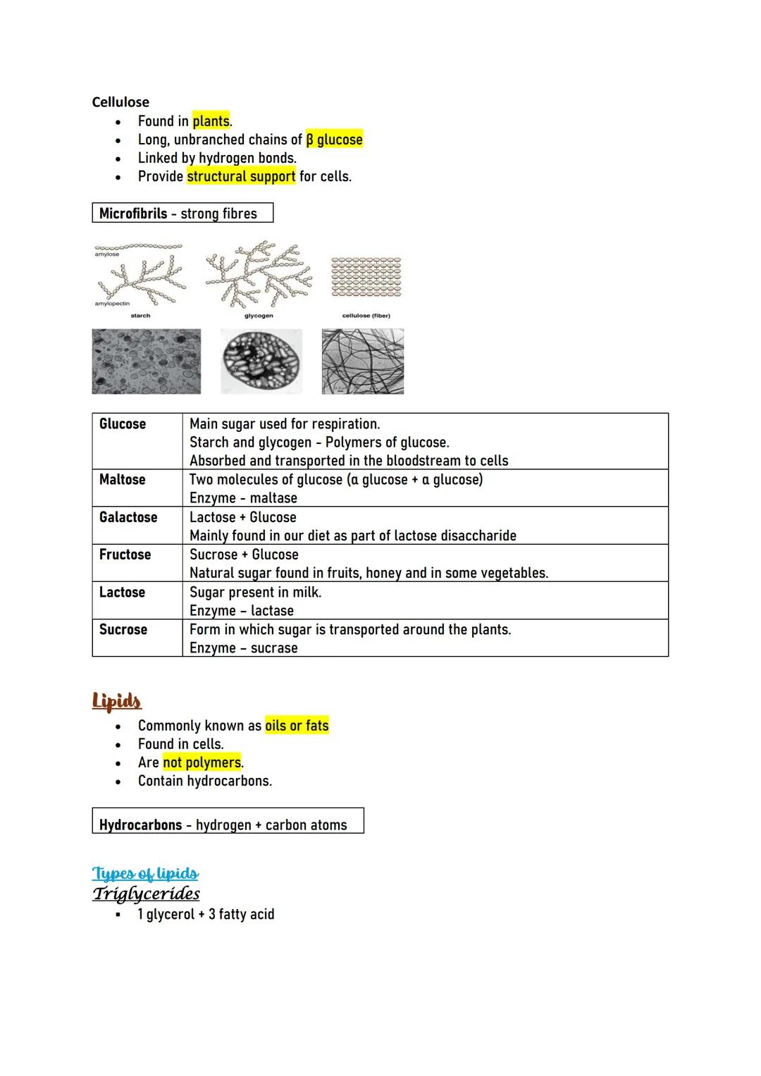 Biological molecules
Monomers & Polymers
Monomers are the single units from which large molecules are made. E.g., amino acids,
monosaccharid