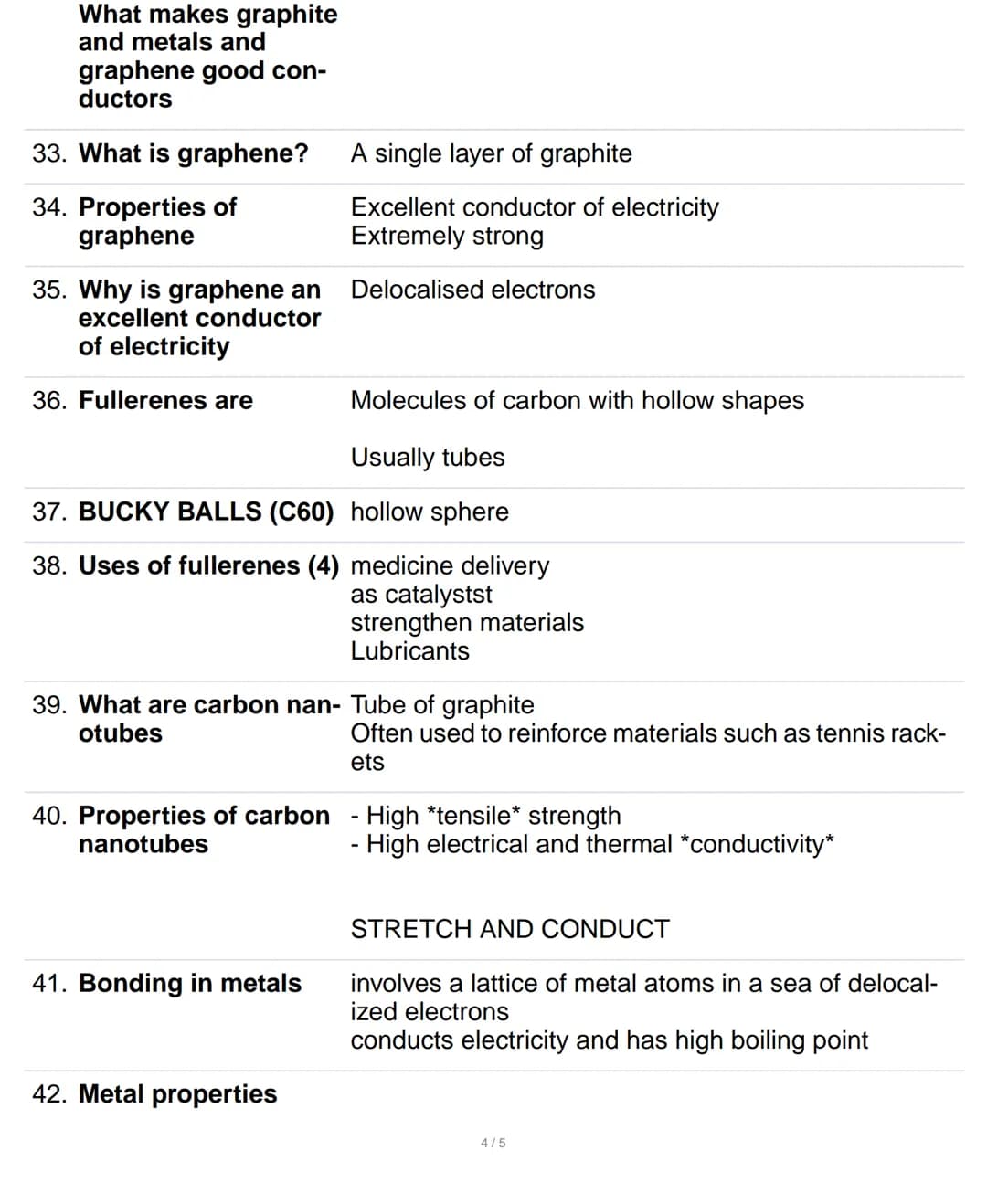 1. Three common states solid, liquid, gas
of matter
2. Solid
3. Liquid
4. Gas
5. Alloys are
6.
The stronger the
forces of attraction
between